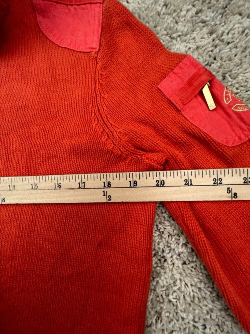 Lauren Ralph Lauren Women’s Sweater Orange Full Zip Medium Cotton Accents Knit - Picture 5 of 15